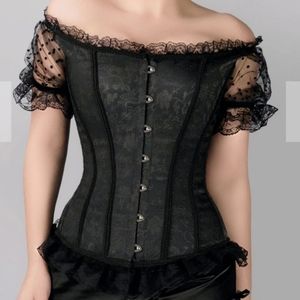 NWT Corset Story Black Brocade Overbust Corset